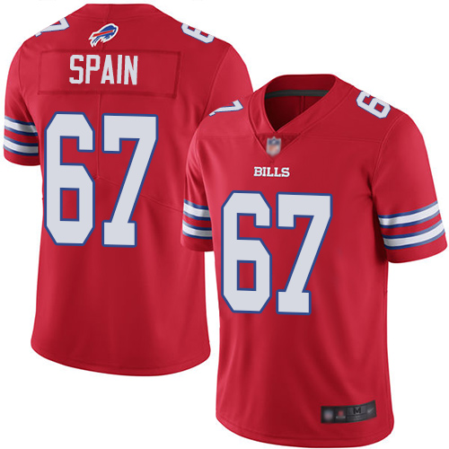 Men Buffalo Bills #67 Quinton Spain Limited Red Rush Vapor Untouchable NFL Jersey->buffalo bills->NFL Jersey